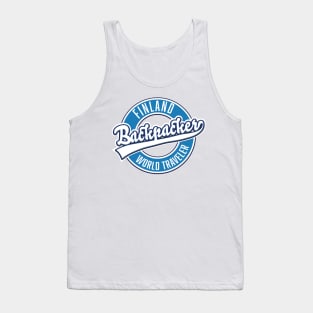 Finland backpacker world traveler logo. Tank Top